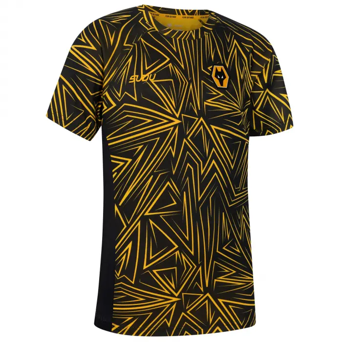 Wolverhampton Wanderers Store | Shop Official 2025-26 Home Pre Match T-Shirt – Black – Junior Wolves Gear